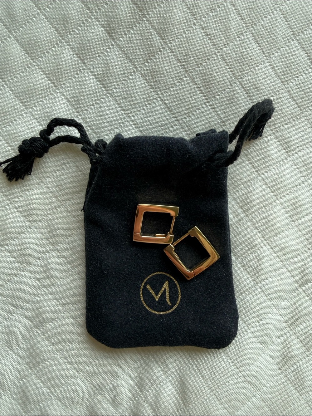Gold Square Hoop Earrings - Women’s Accessory